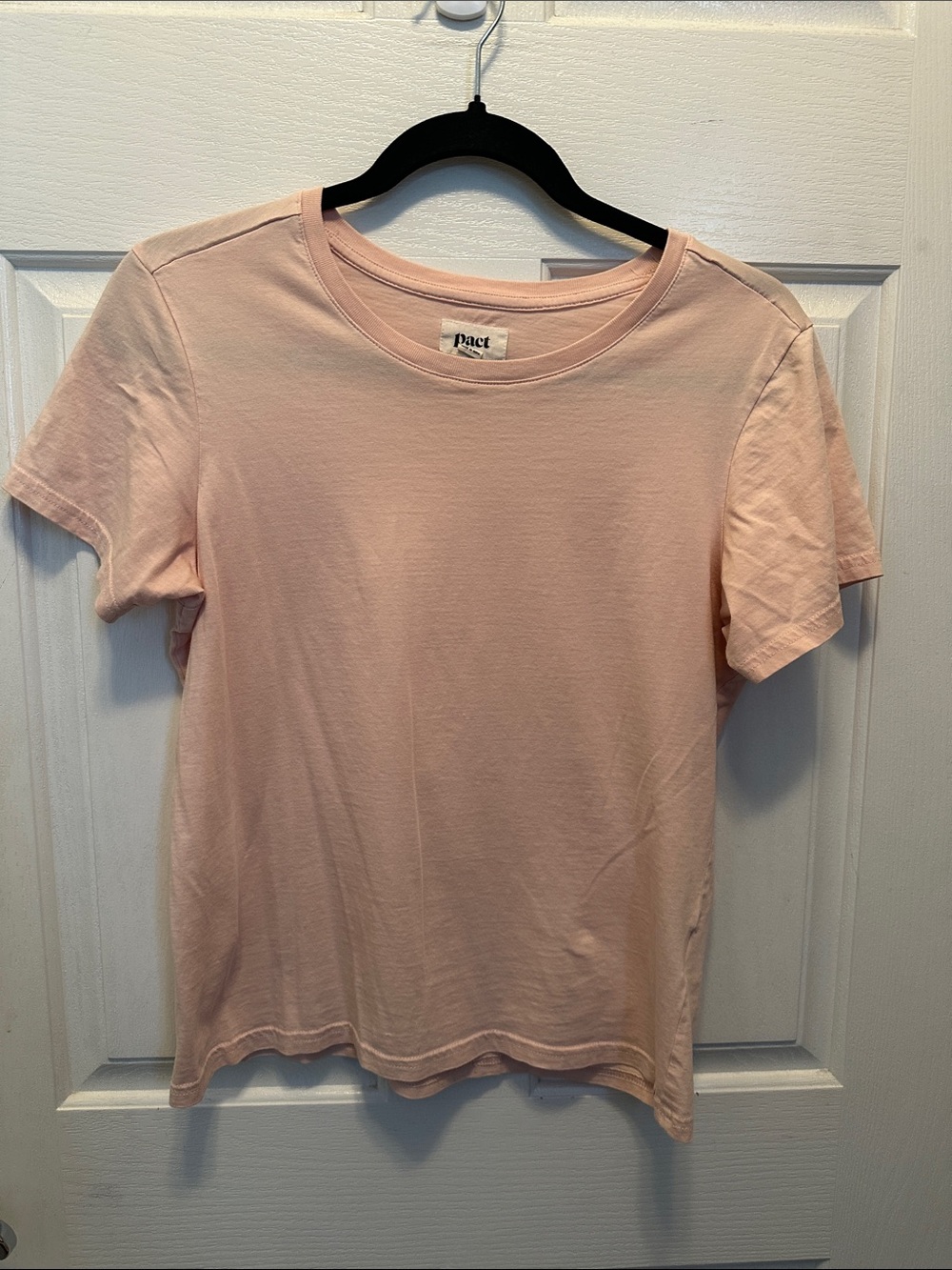 Pact 100% Organic Cotton Short Sleeve Crew Neck Tee - Pale Pink/Peach Size Sm